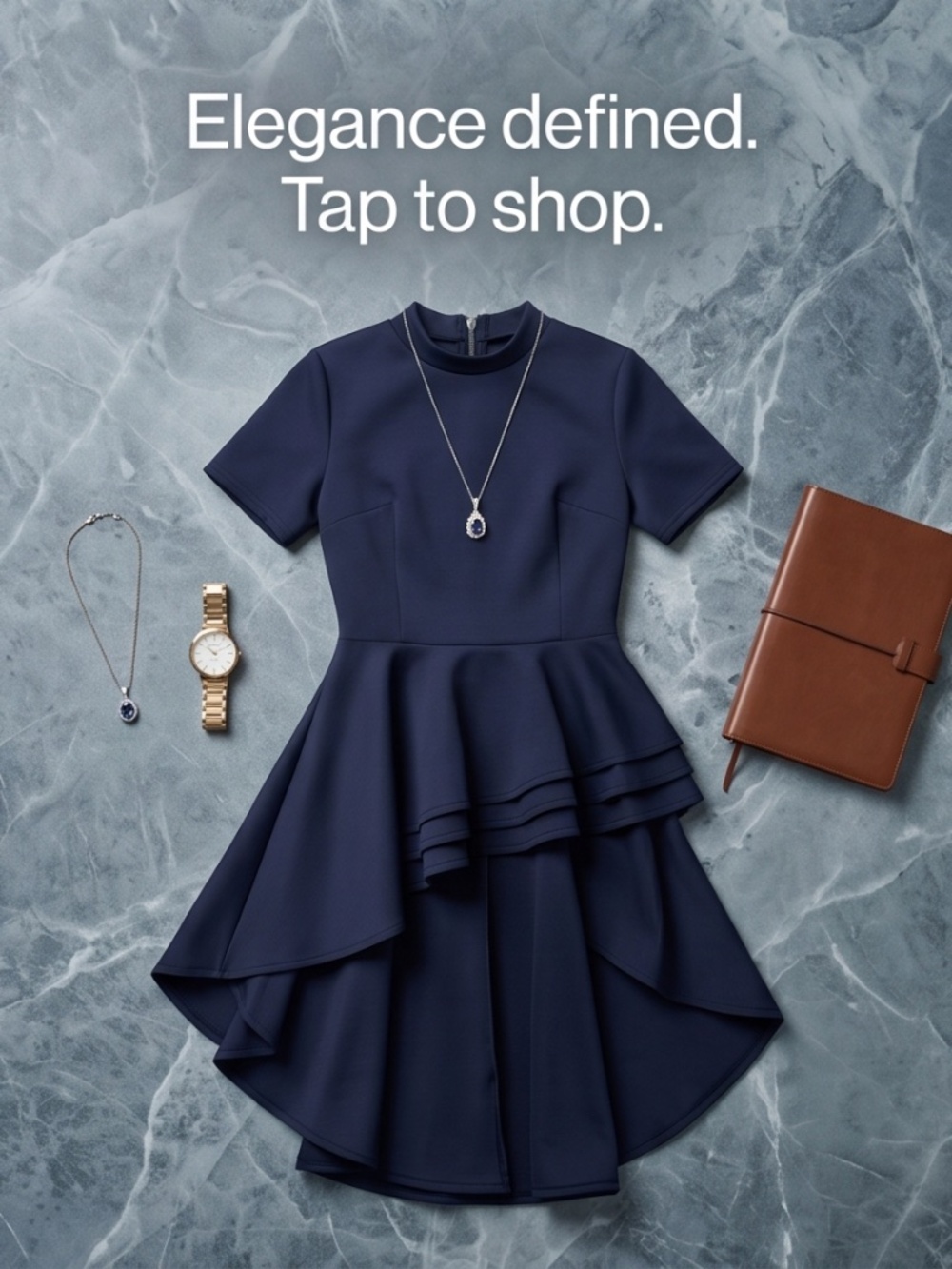 Navy Blue Scuba High-Low Top